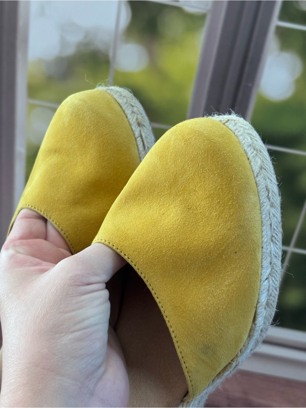 Paseart Spain Yellow Suede Espadrille Wedge Sandals Ankle Strap size 38 - Picture 7 of 12